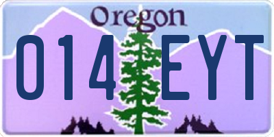 OR license plate 014EYT