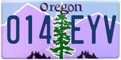 OR license plate 014EYV