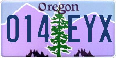 OR license plate 014EYX