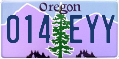 OR license plate 014EYY
