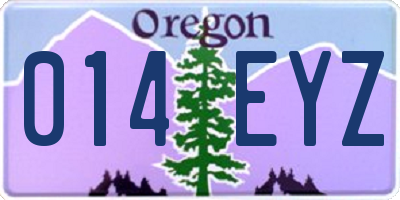 OR license plate 014EYZ