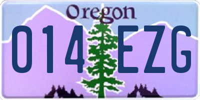 OR license plate 014EZG