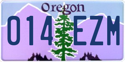 OR license plate 014EZM