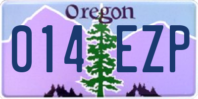 OR license plate 014EZP