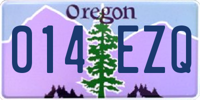 OR license plate 014EZQ