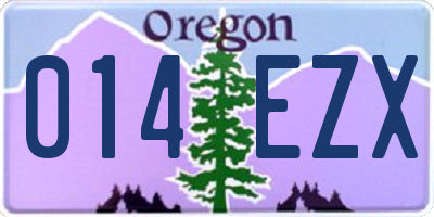 OR license plate 014EZX