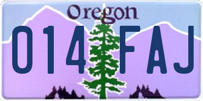 OR license plate 014FAJ