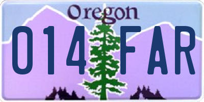 OR license plate 014FAR