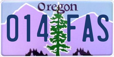 OR license plate 014FAS