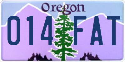 OR license plate 014FAT