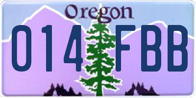 OR license plate 014FBB