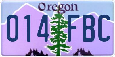 OR license plate 014FBC