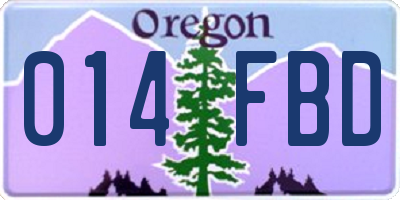OR license plate 014FBD
