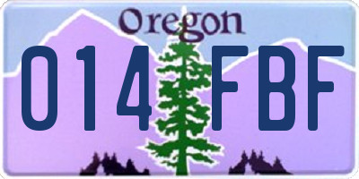 OR license plate 014FBF