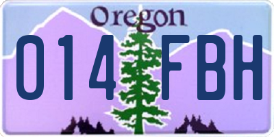 OR license plate 014FBH