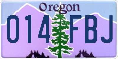 OR license plate 014FBJ