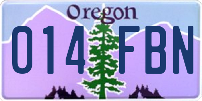 OR license plate 014FBN
