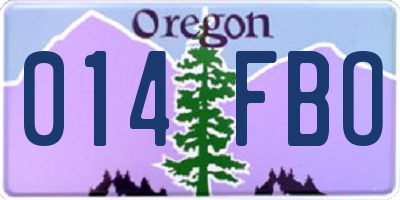 OR license plate 014FBO