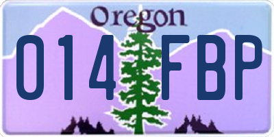 OR license plate 014FBP
