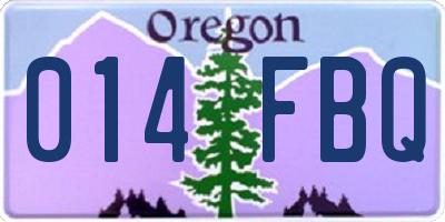 OR license plate 014FBQ