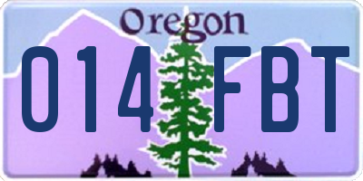 OR license plate 014FBT