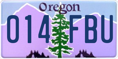 OR license plate 014FBU