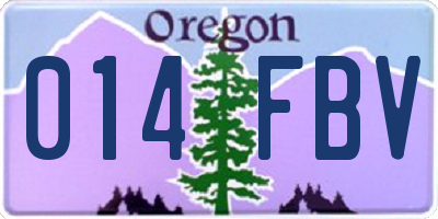 OR license plate 014FBV