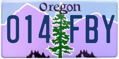 OR license plate 014FBY