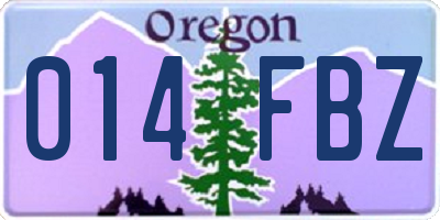OR license plate 014FBZ