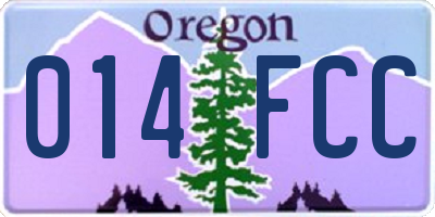 OR license plate 014FCC