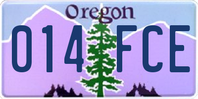 OR license plate 014FCE