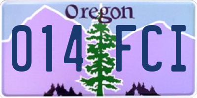OR license plate 014FCI