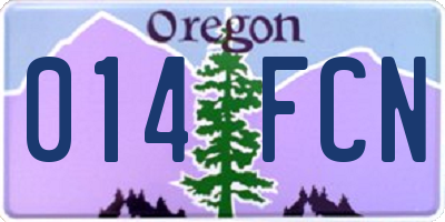OR license plate 014FCN