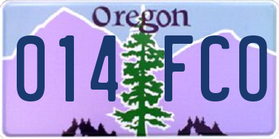 OR license plate 014FCO