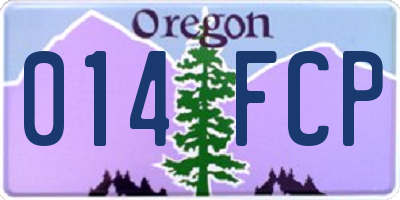 OR license plate 014FCP