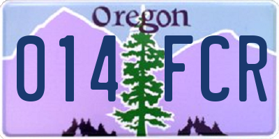 OR license plate 014FCR
