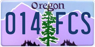 OR license plate 014FCS