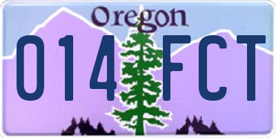OR license plate 014FCT