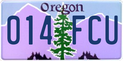 OR license plate 014FCU