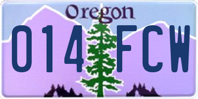 OR license plate 014FCW