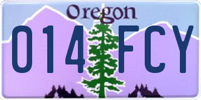 OR license plate 014FCY