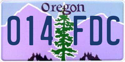 OR license plate 014FDC