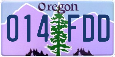 OR license plate 014FDD
