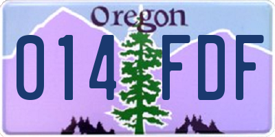 OR license plate 014FDF