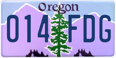 OR license plate 014FDG