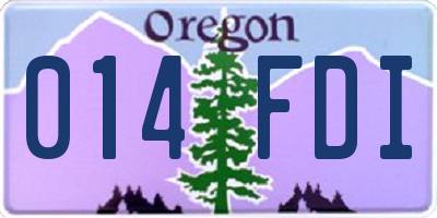 OR license plate 014FDI