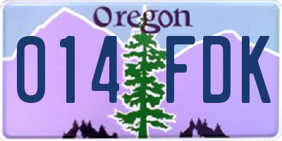 OR license plate 014FDK