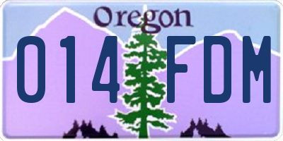 OR license plate 014FDM