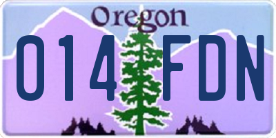 OR license plate 014FDN