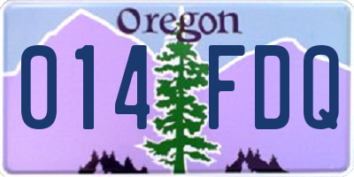 OR license plate 014FDQ